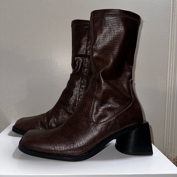 TopShop Brown Ankle Boot sz6 - Picture 6 of 7